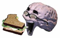 brain eating a sandwich