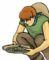 man panning for gold